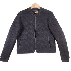 Marine Layer Corbet Quilted Bomber Women's Medium Gray Full Zip